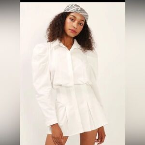 storets eliza structured puffer sleeve shirt